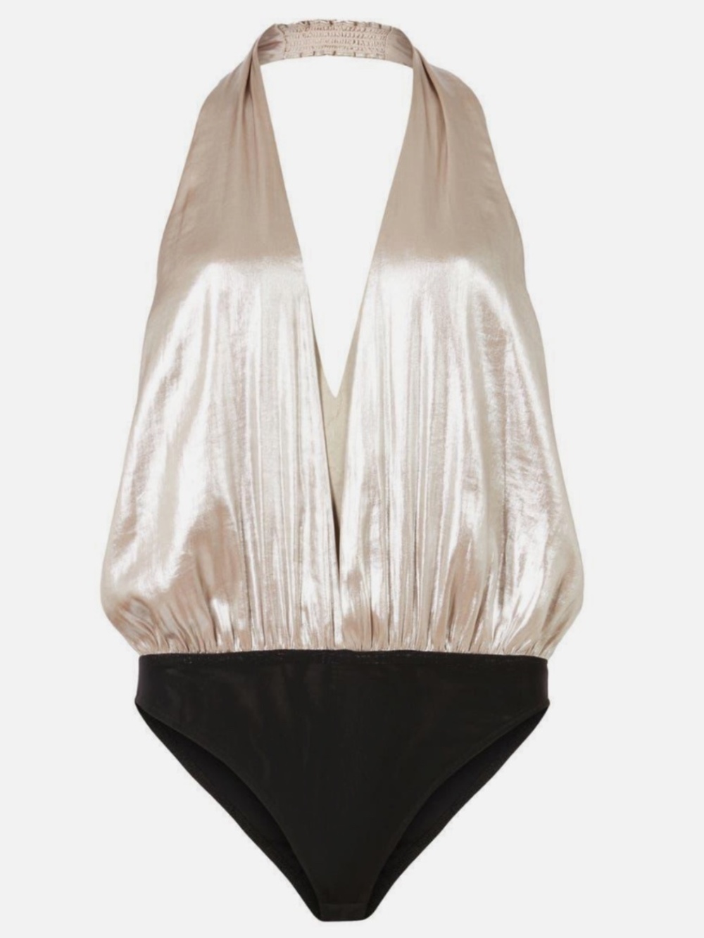 AllSaints Women's Cream and Tan Bodysuit - US 8